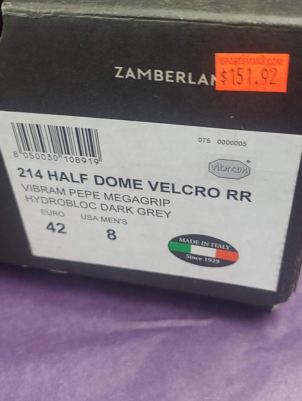 214 Zamberlan Half Dome Hiking Shoes, Made In Italy, Men's Size 8, Euc, Has Box - Picture 13 of 13